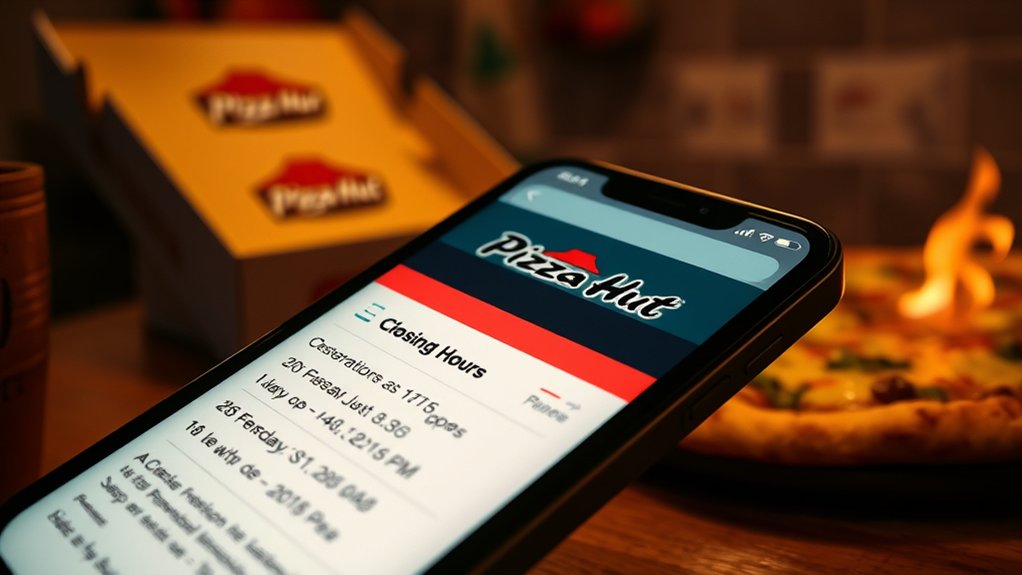 check pizza hut hours online